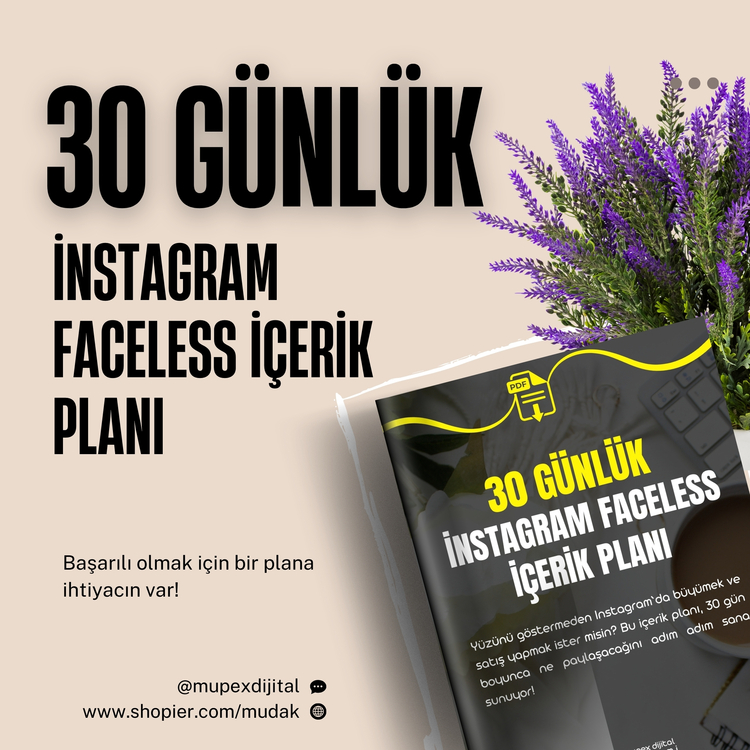30 GÜNLÜK İNSTAGRAM FACELESS İÇERİK PLANI
