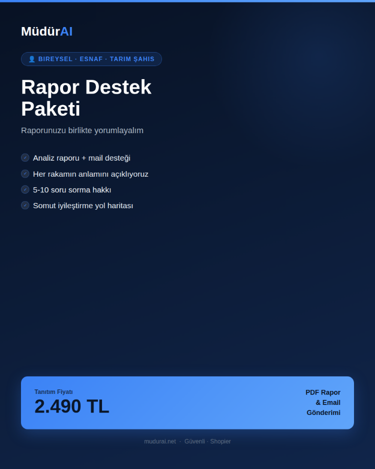 MüdürAI Bireysel/Esnaf/Tarım Destek