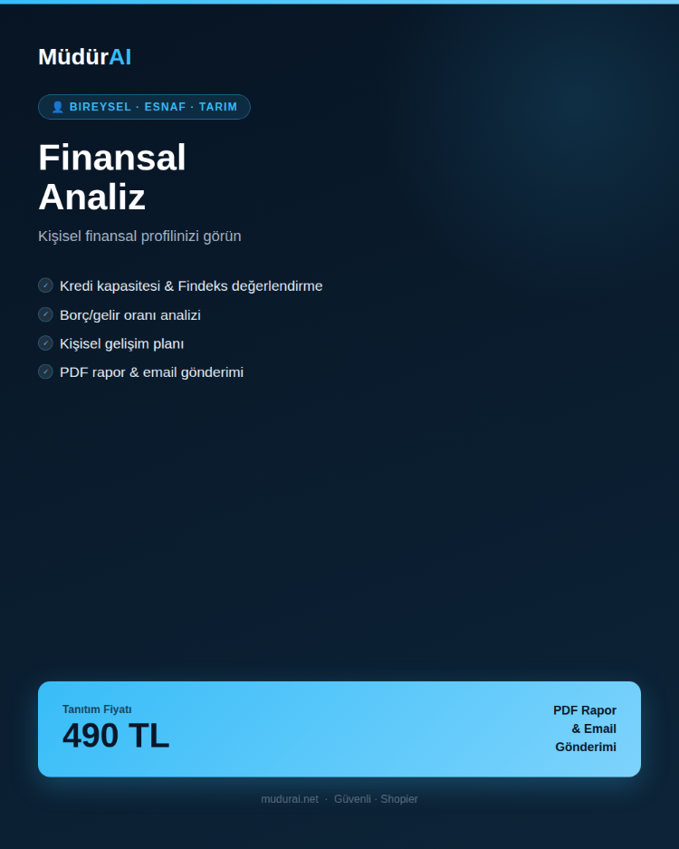 MüdürAI Bireysel/Esnaf/Tarım Analiz