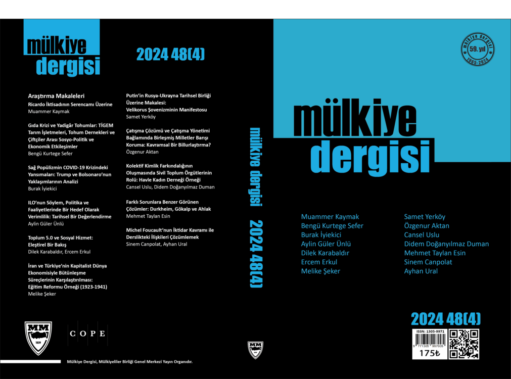 Mülkiye Dergisi Cilt 48, Sayı 4 (2024)