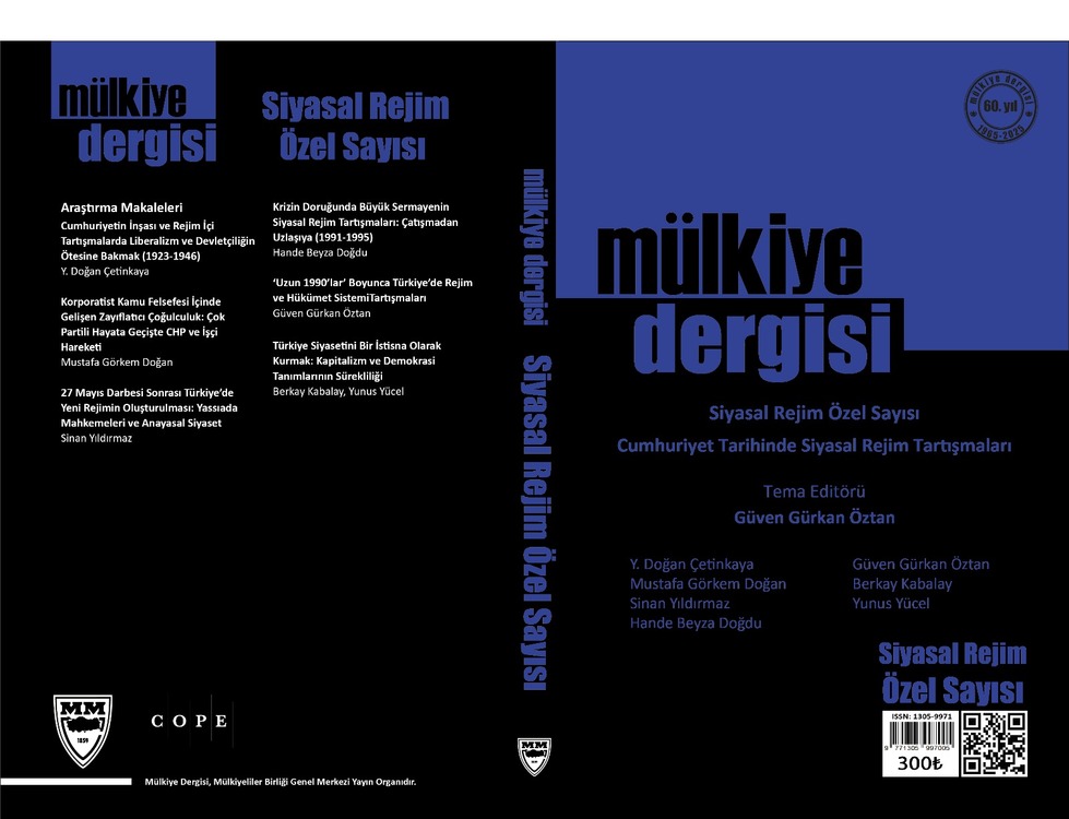  Mülkiye Dergisi Siyasal Özel  Sayısı 