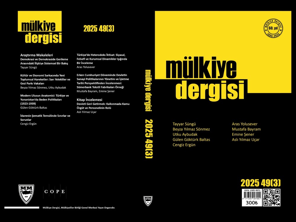  Mülkiye Dergisi Cilt 49, Sayı 3 (2025) 300,00 TL
