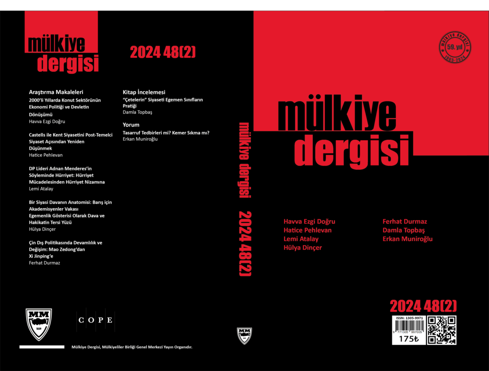  Mülkiye Dergisi Cilt 48, Sayı 2 (2024) 175,00 TL