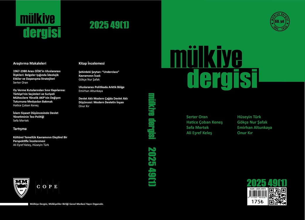 Mülkiye Dergisi Cilt 49, Sayı 1 (2025)