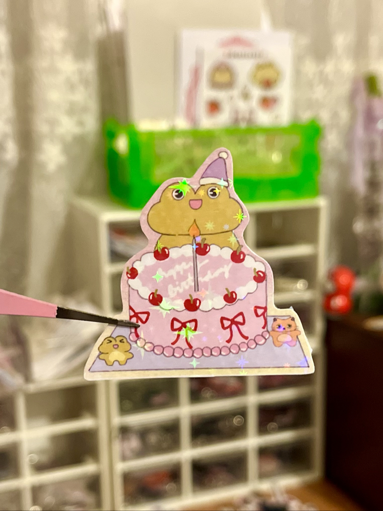 Hologramlı Birthday Sticker 