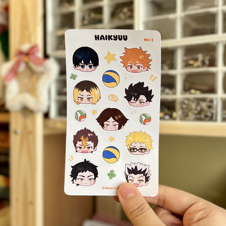 Haikyuu #1 Chibi Head Sticker Sayfası 