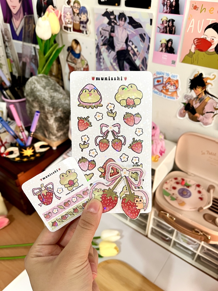 Froggyberry hologramsız Sticker Sayfası