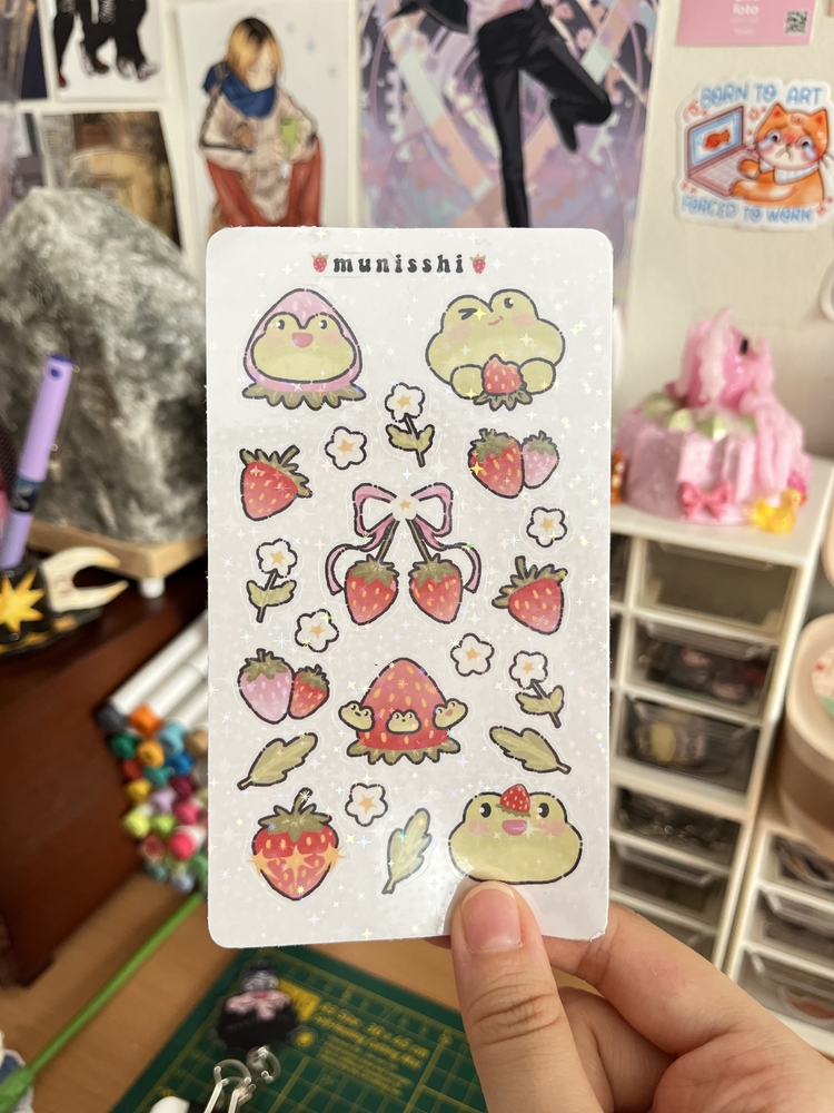 Froggyberry hologramsız Sticker Sayfası