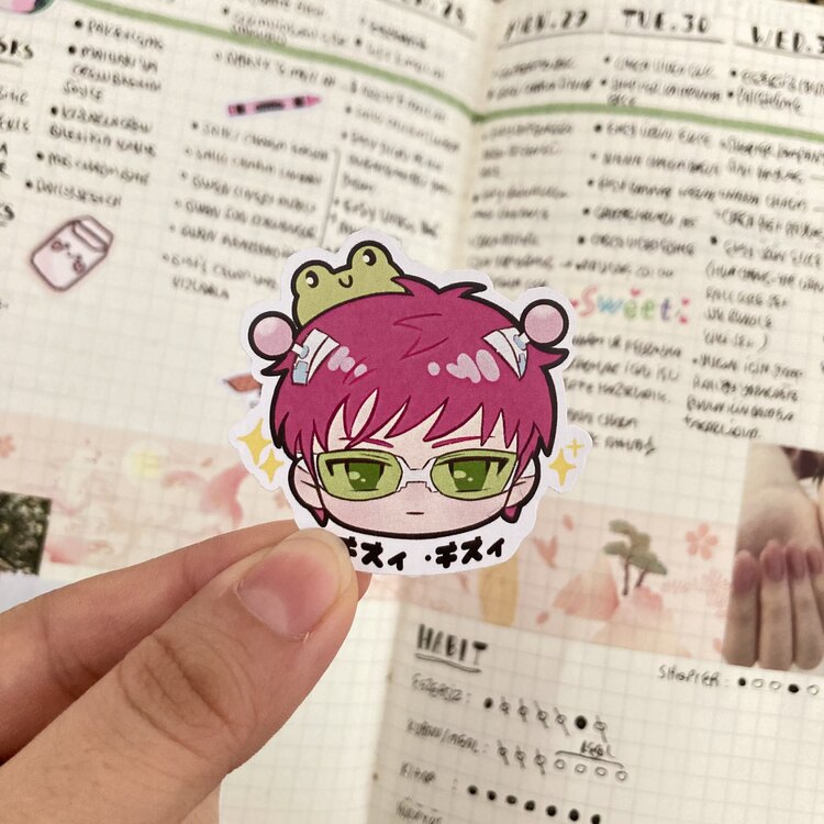 Saiki K. Hologramlı Chibi Sticker
