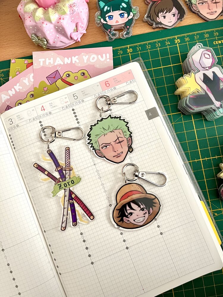 One Piece Charm | Luffy, Zoro ve Zoro Kılıç