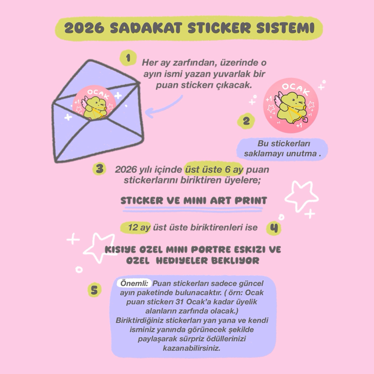 Nisan Ayı Sticker Kulübü Üyeliği l Whimsy Apples 