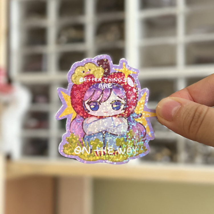 Apple Girl Hologramlı Sticker 