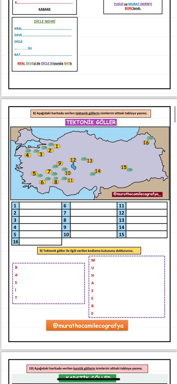 KPSS-AGS COĞRAFYA HARİTA ETKİNLİKLERİ (DOLDURMALI) PDF NOTU KİTAP OLARAK GELMEZ! 
