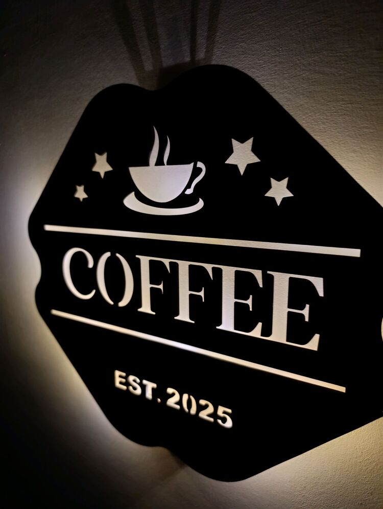 Coffee Yazılı Işıklı Tablo -129