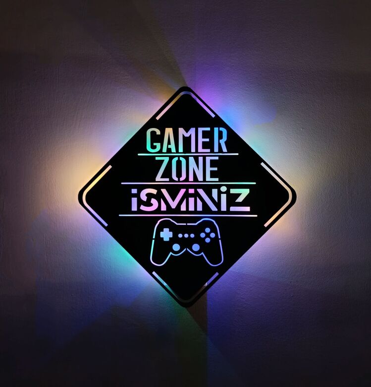 Kişileştirilebilir Gamer Zone Rgb Işıklı Tablo -126