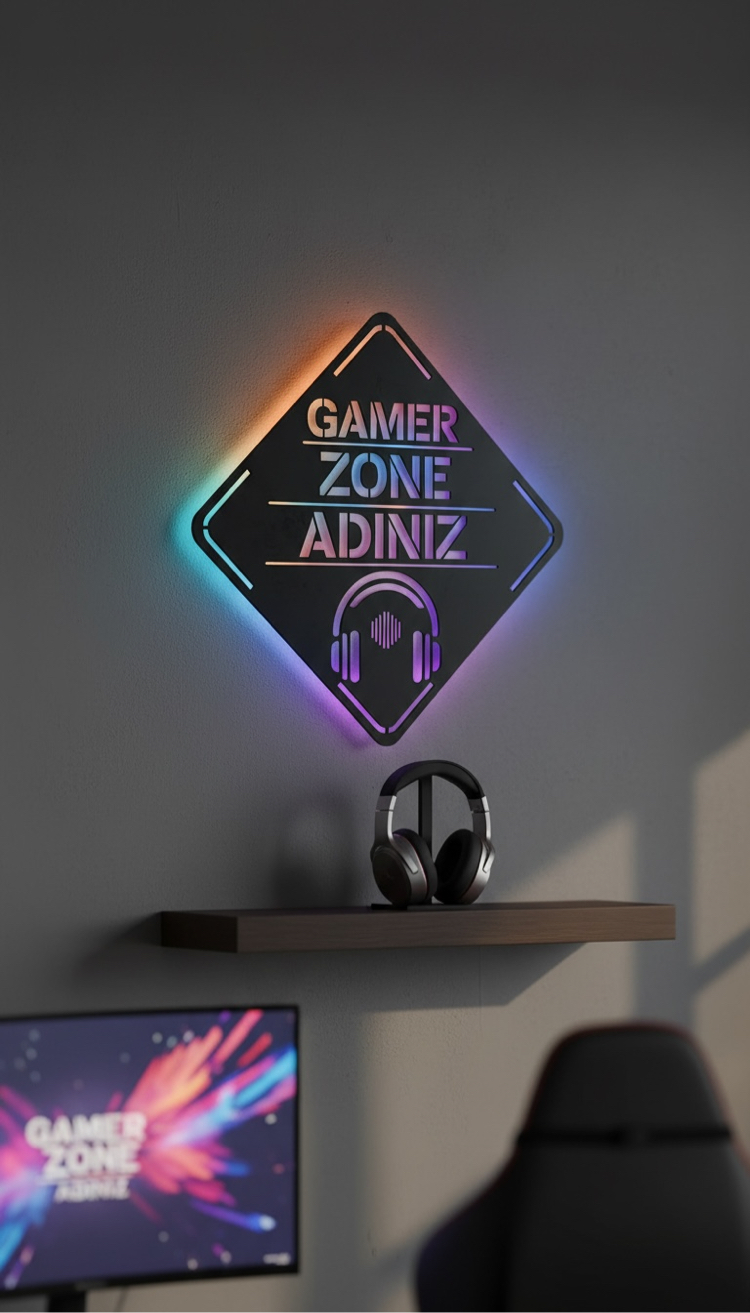 Kişiye Özel Gamer Zone Duvar Dekorasyonu 
