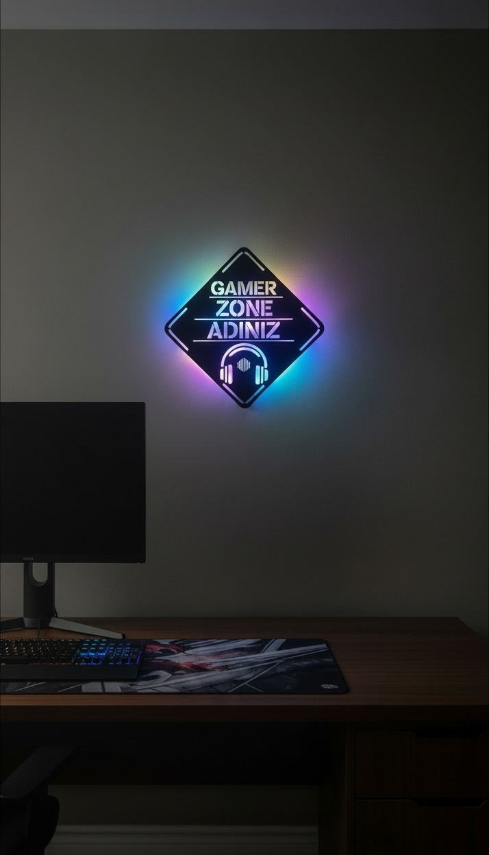 Kişiye Özel Gamer Zone Duvar Dekorasyonu 