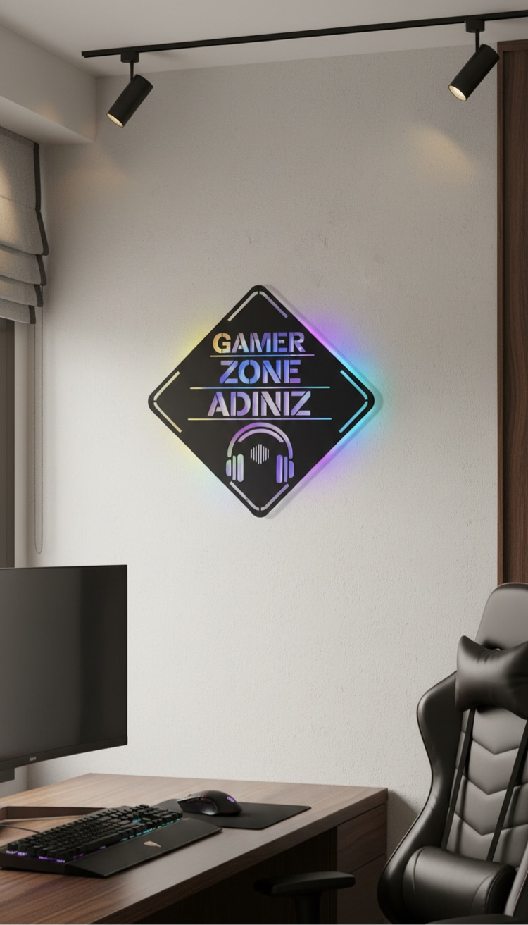 Kişiye Özel Gamer Zone Duvar Dekorasyonu 