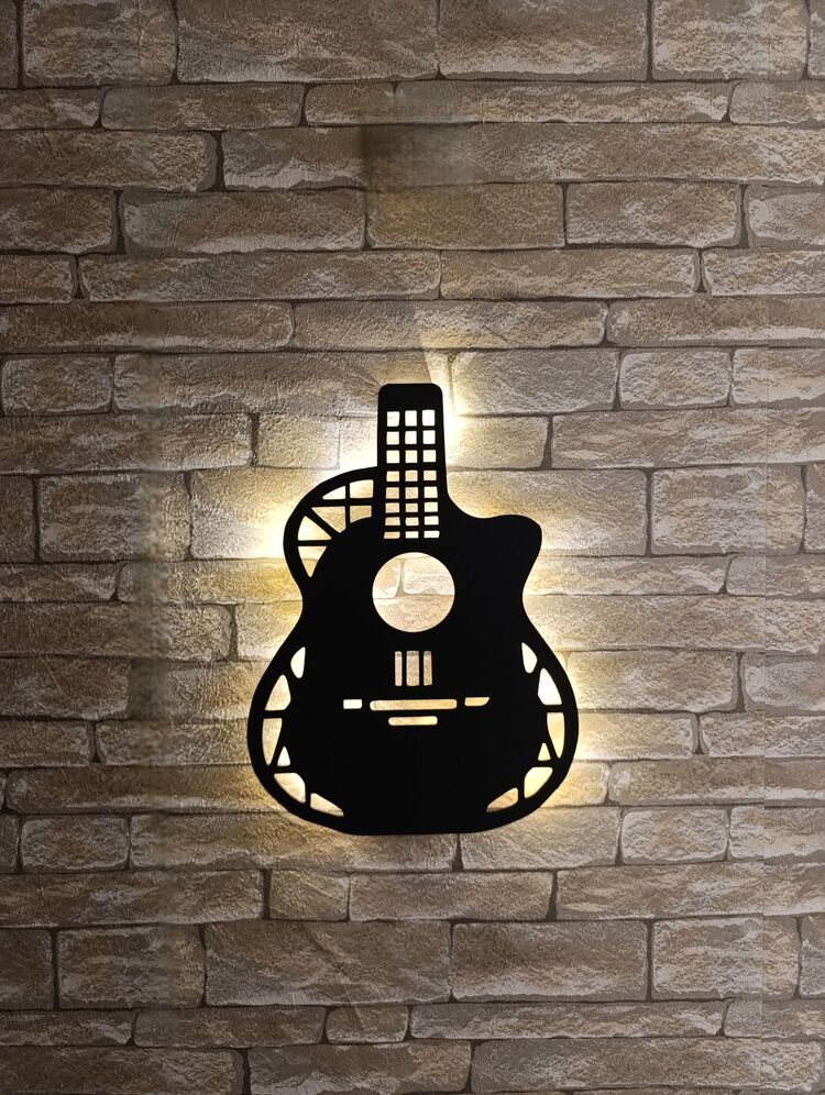 Işıklı Gitar Duvar Dekorasyonu -130