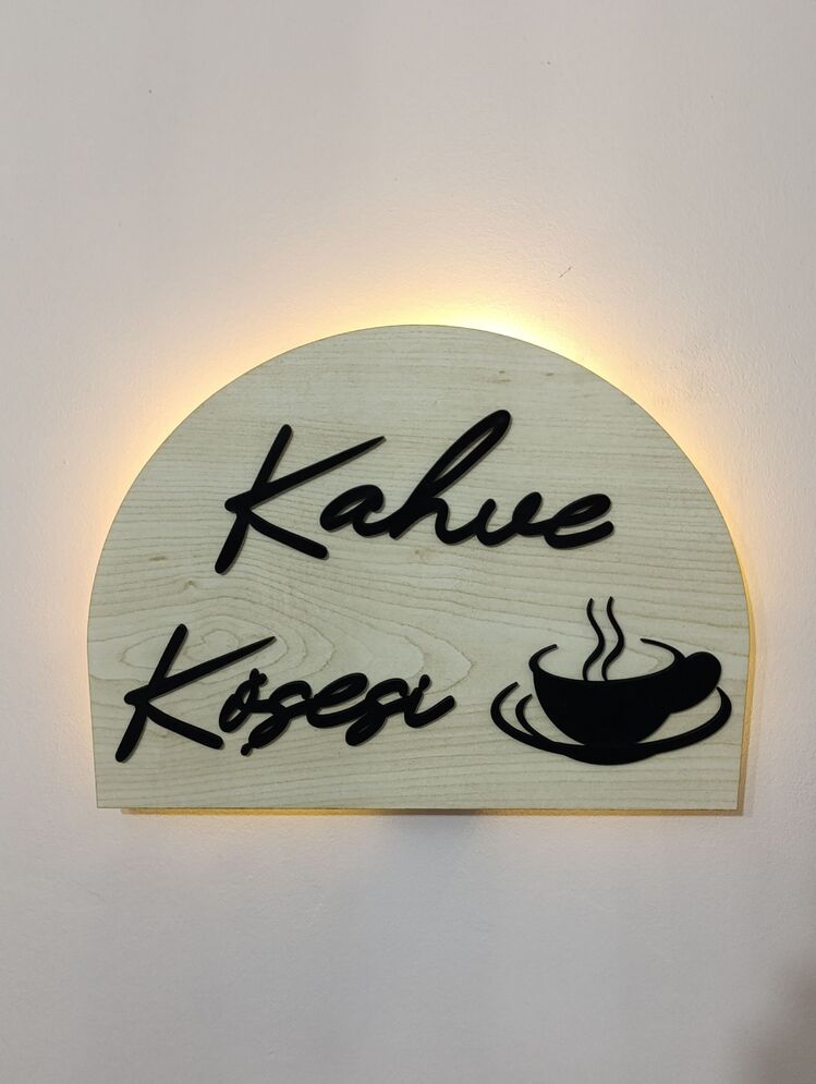 Kahve Köşesi İçin Işıklı Duvar Dekorasyonu -101