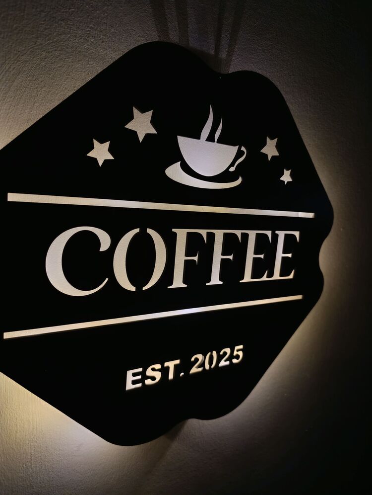 Coffee Yazılı Işıklı Tablo -129