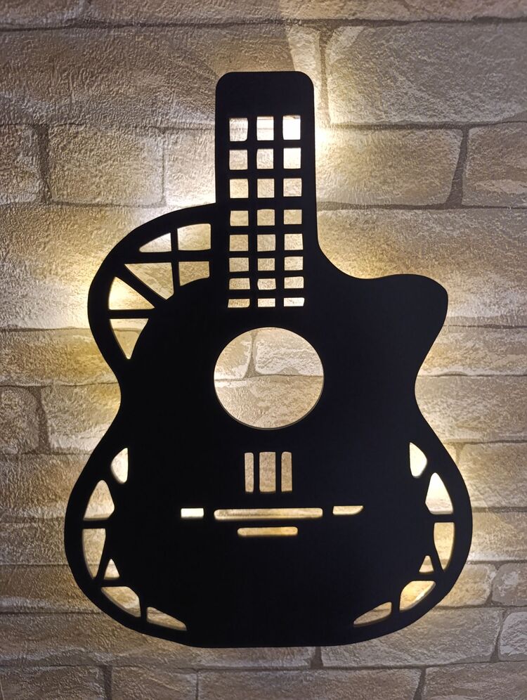 Işıklı Gitar Duvar Dekorasyonu -130