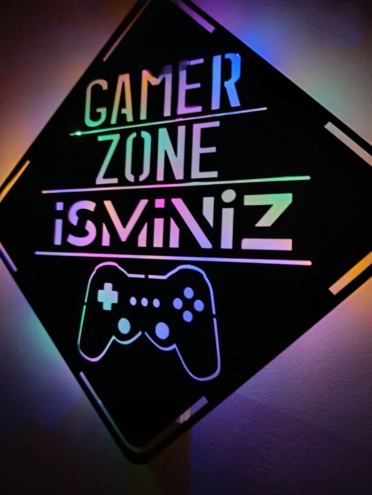 Kişileştirilebilir Gamer Zone Rgb Işıklı Tablo -126