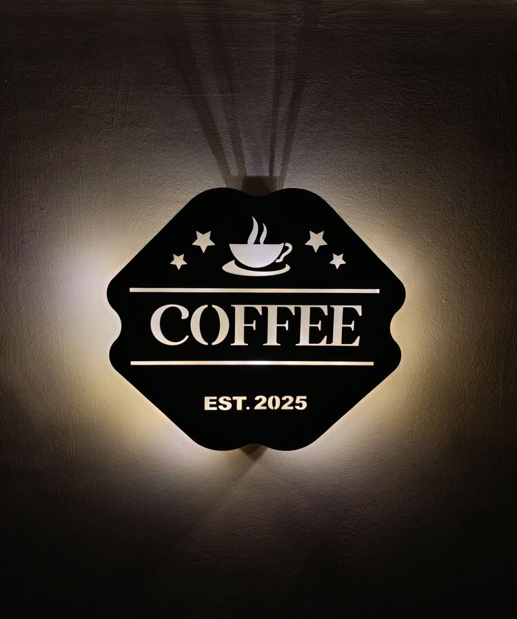 Coffee Yazılı Işıklı Tablo -129