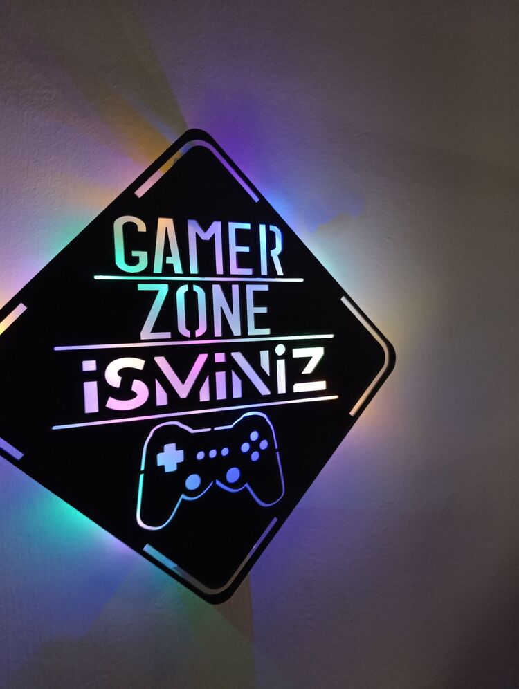 Kişileştirilebilir Gamer Zone Rgb Işıklı Tablo -126