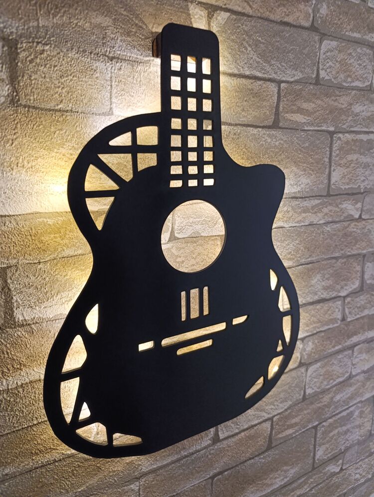 Işıklı Gitar Duvar Dekorasyonu -130