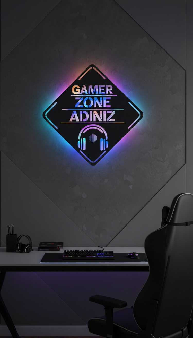 Kişiye Özel Gamer Zone Duvar Dekorasyonu 
