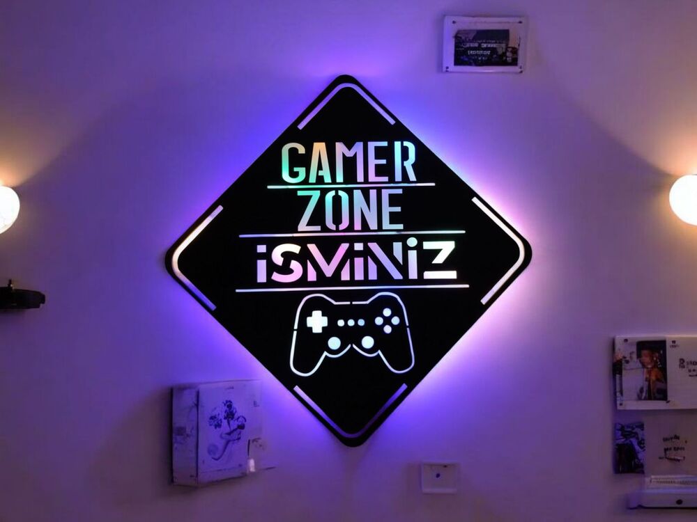 Kişileştirilebilir Gamer Zone Rgb Işıklı Tablo -126