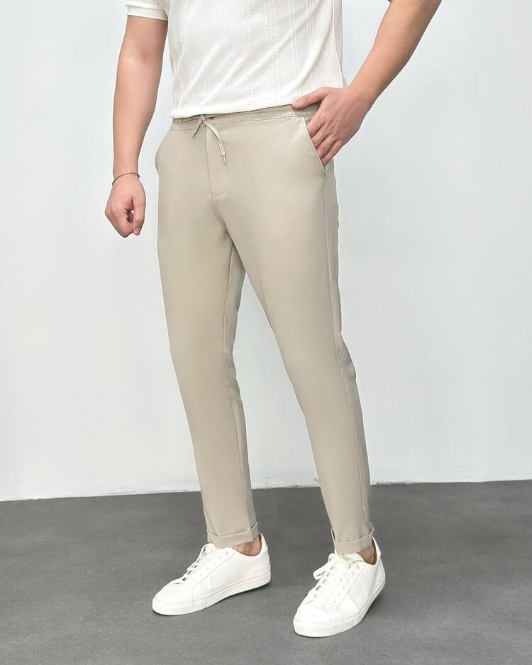 Her Kombine Uyan Krem Jogger Pantolon
