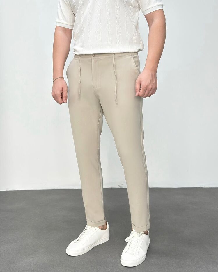 Her Kombine Uyan Krem Jogger Pantolon