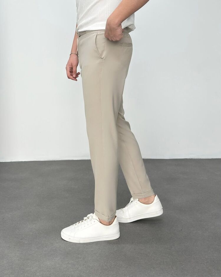 Her Kombine Uyan Krem Jogger Pantolon
