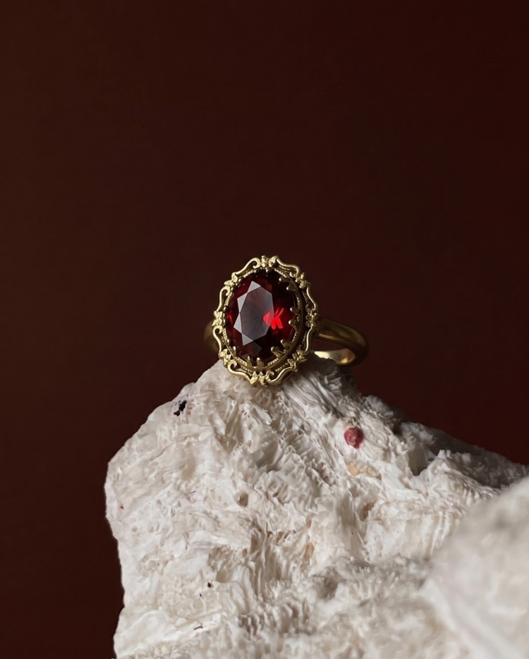 Lal Taşı Garnet Yüzük