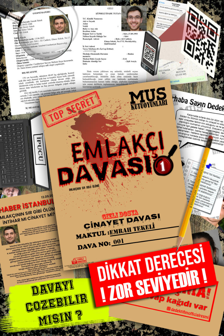 Çözülemeyen Katili Bulma Davası Emlakçı Davası Dedektif Kutu Oyunu