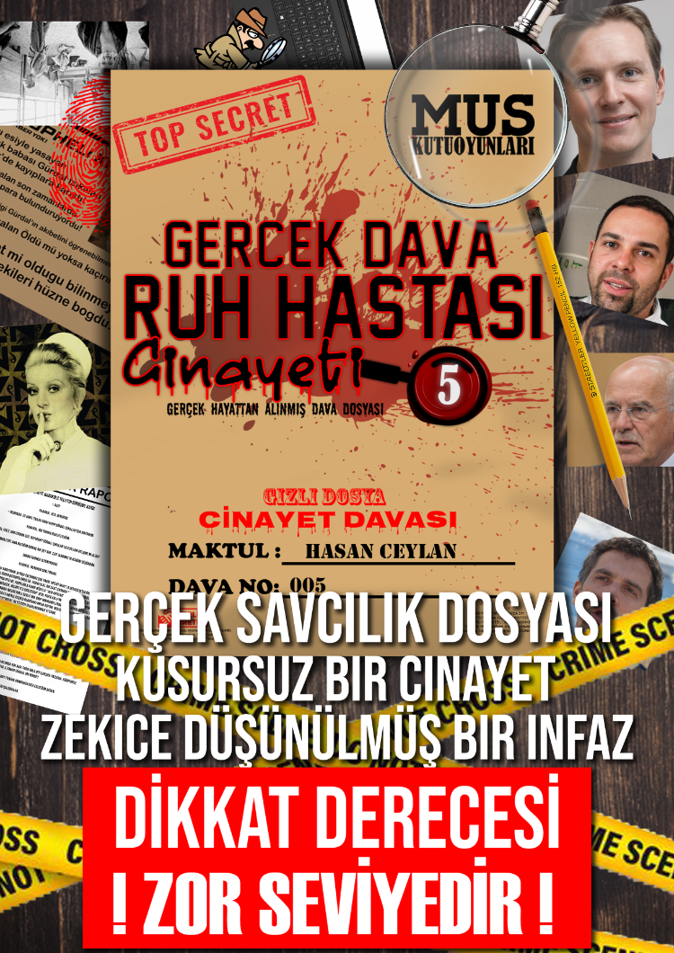 Ruh Hastası Davası Dedektif Oyunu Cinayet Çözme Katil Kim Suçlu Bulma Kutu Oyunu