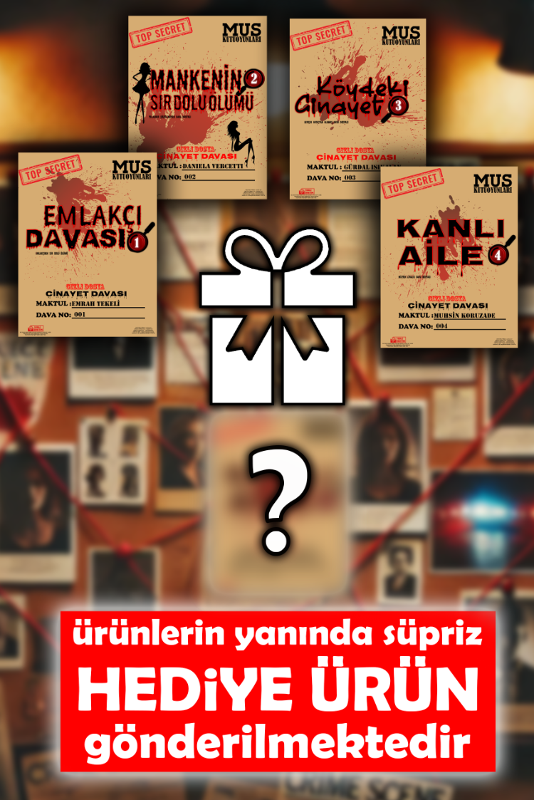 4 FARKLI DAVA TEK PAKET HEDİYELİ ÜRÜN KATİL KİM DEDEKTİF OYUNU