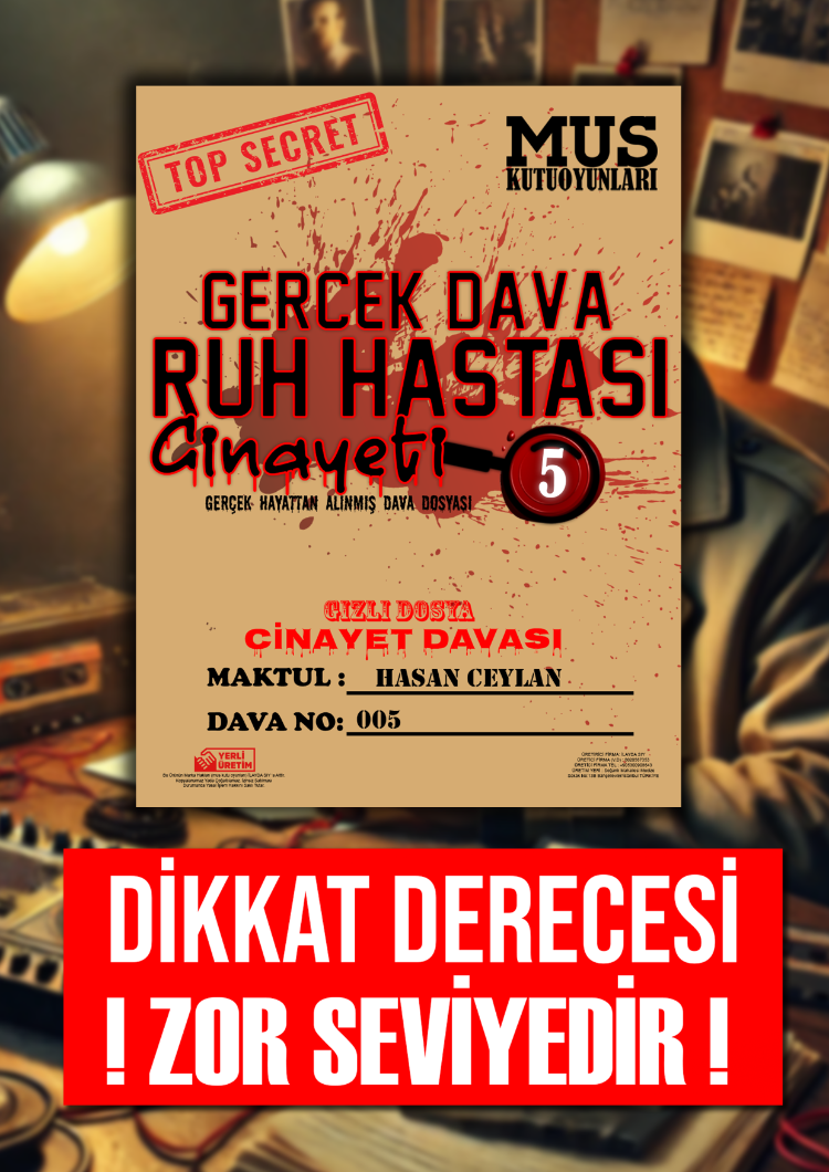 Ruh Hastası Davası Dedektif Oyunu Cinayet Çözme Katil Kim Suçlu Bulma Kutu Oyunu