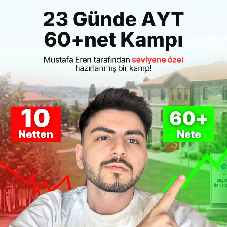 23 Günde AYT 60+net Kampı / Seviyene özel kamp!
