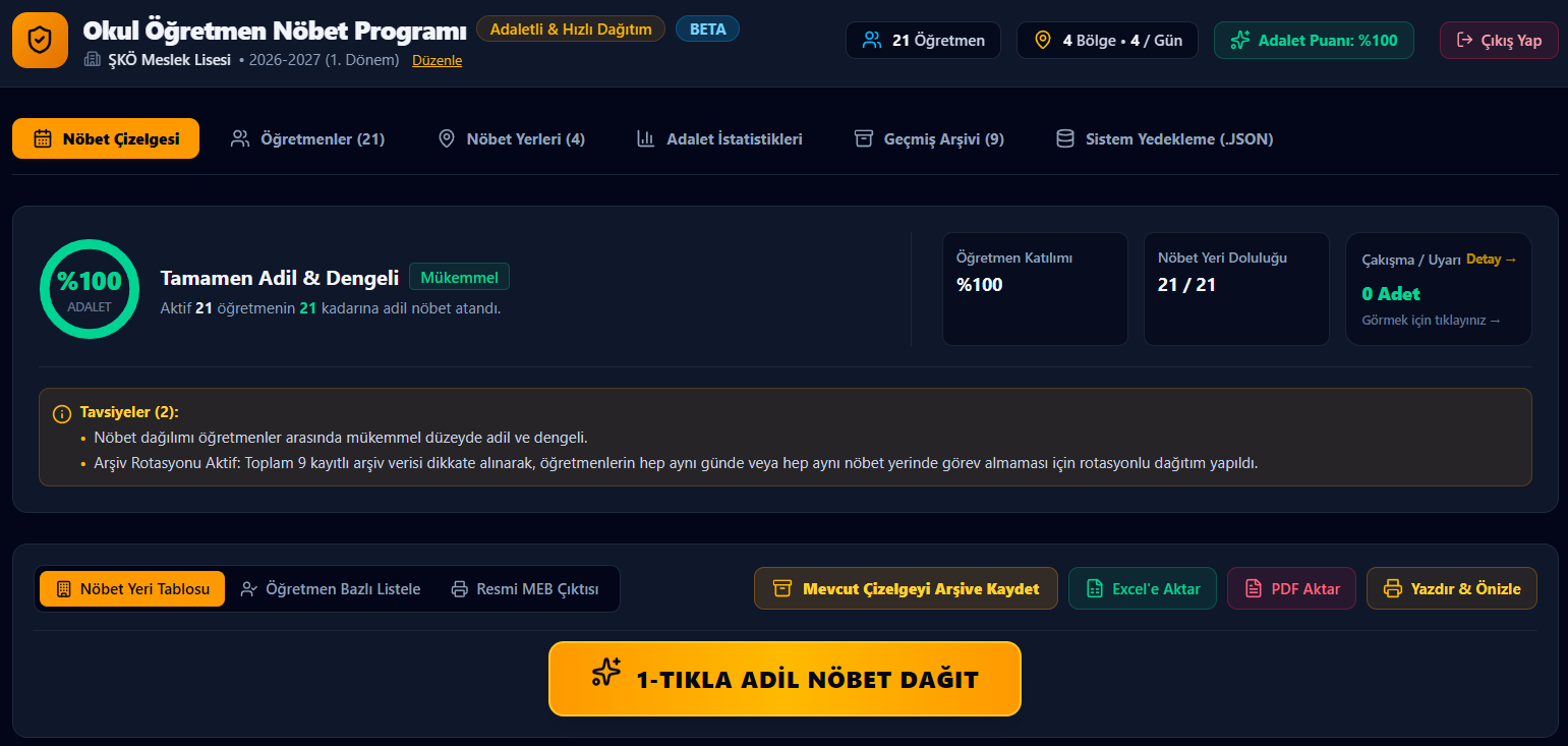 Okul Nöbet Programı — İLK ALIM (1 Yıl Dahil)
