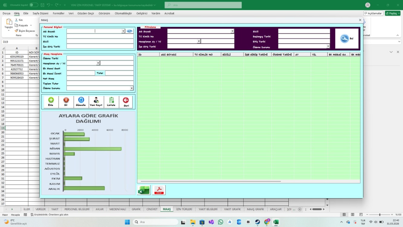 PERSONEL İZİN & AKARYAKIT TAKİP PROGRAMI