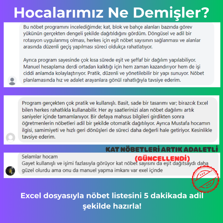 ÖĞRETMEN NÖBET PROGRAMI