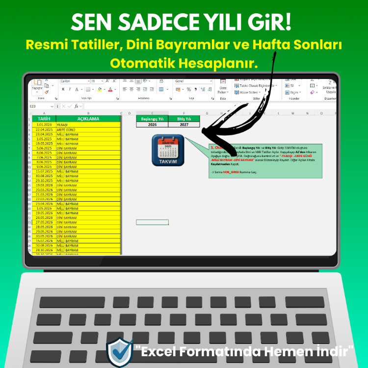 TEK GÖREV YERİ NÖBET TAKİP EXCELİ (BASİT SÜRÜM)