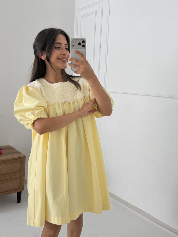 Nutla Sarı Elbise 