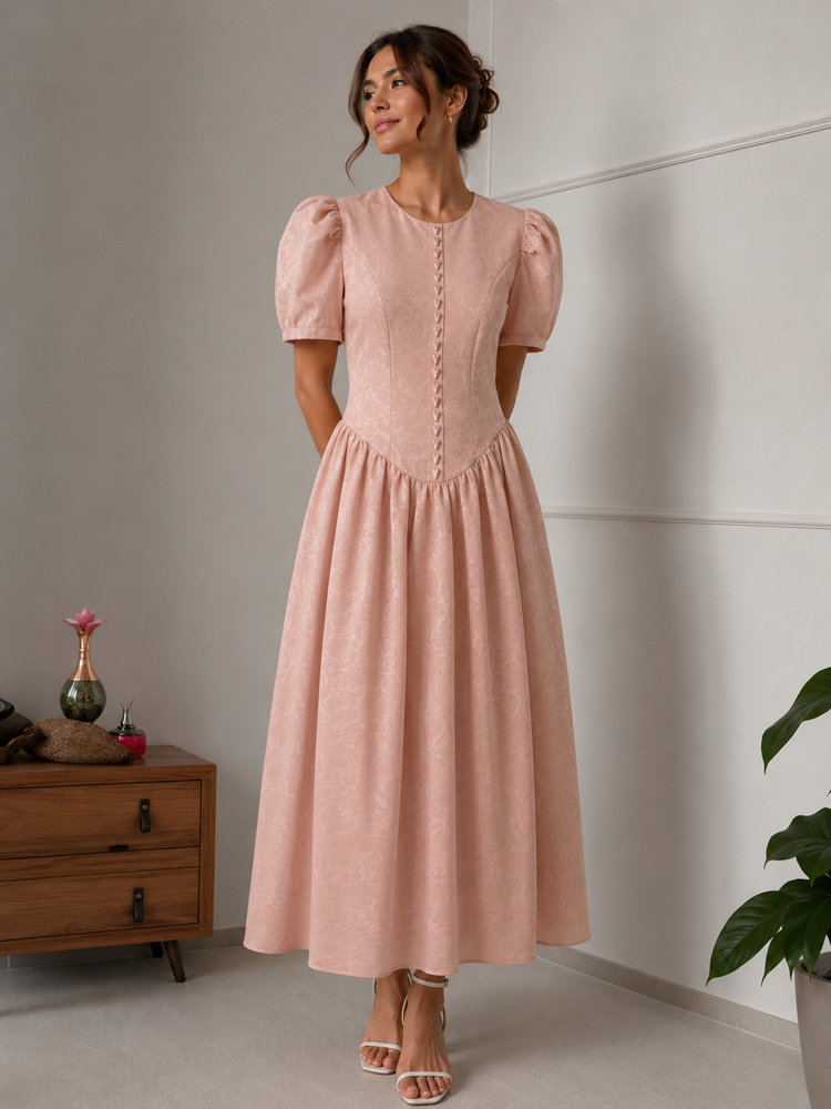 İnci Elbise /Toz Pembe 