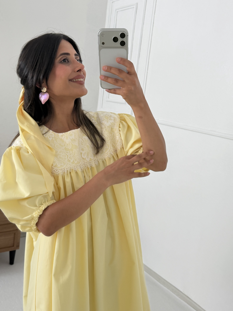 Nutla Sarı Elbise 