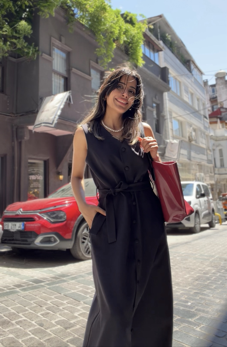 Yelek Elbise Siyah 