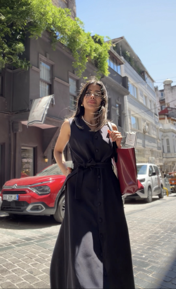 Yelek Elbise Siyah 